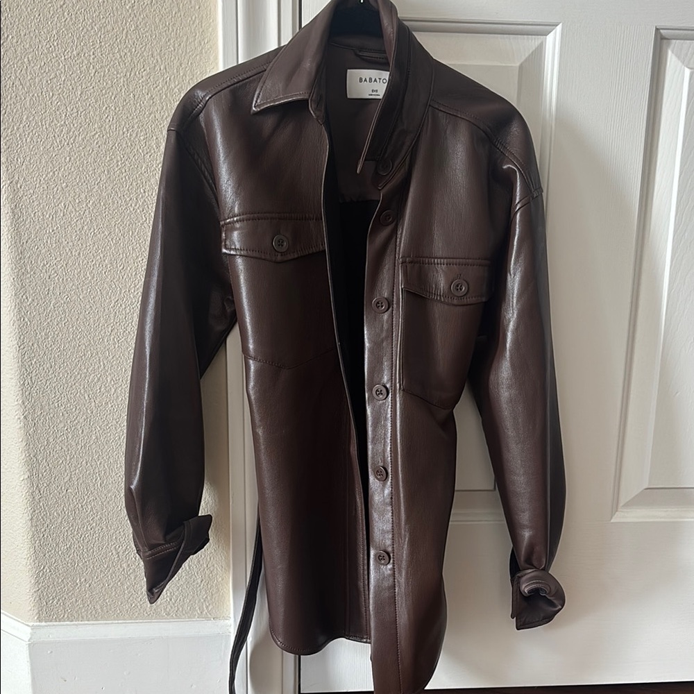 Babaton Brown Leather Jacket for Women